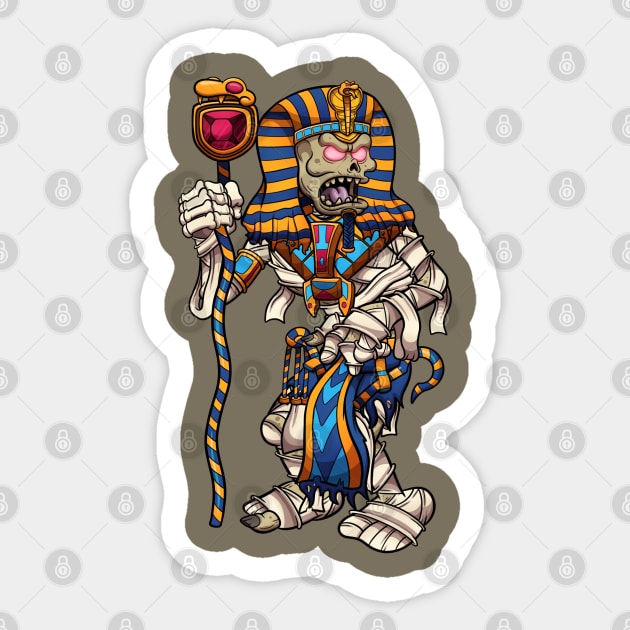 Pharaoh Mummy Sticker by TheMaskedTooner